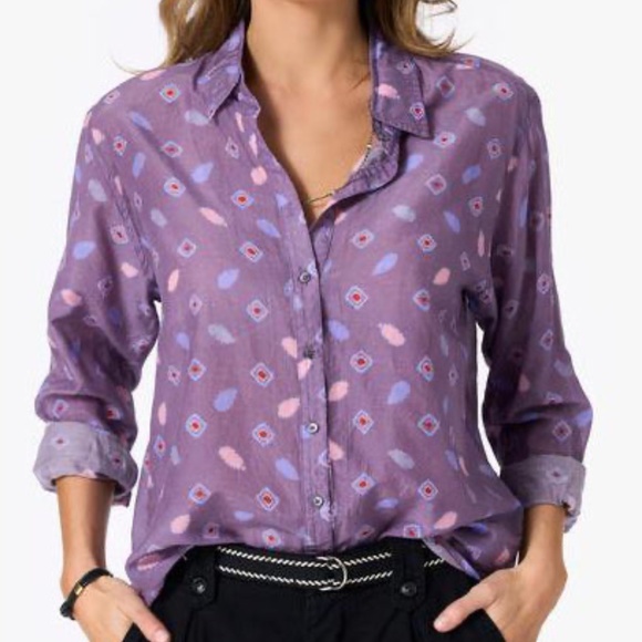 XiRENA Tops - Xirena Womens BEAU Shirt in Plume Size XS Boyfriend Fit Button Down Purple Print